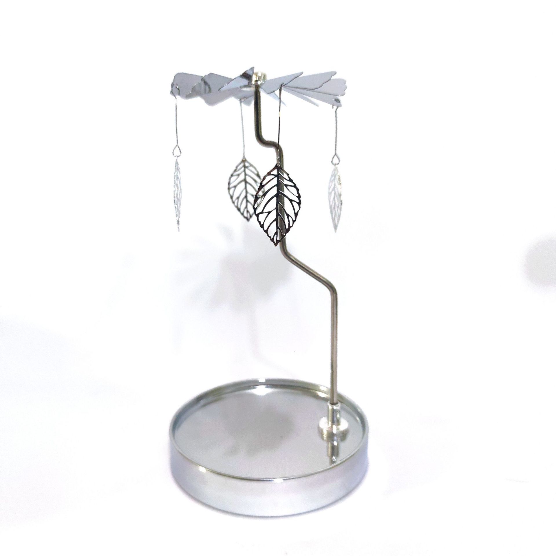 Fuente fabricante al por mayor Amazon INS bandeja redonda de acero inoxidable linterna giratoria giratoria candelabro de aromaterapia giratoria