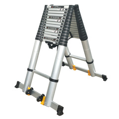 2F thickened aluminum alloy A-frame double-sided household telescopic ladder portable lifting engineering ladder 1 to 8 meters A-frame ladder