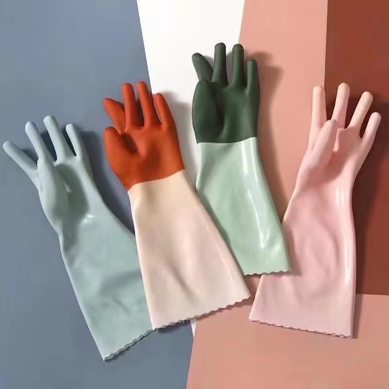 Manufacturer wholesale Fangbi MBH-911 leather velvet integrated warm gloves for household cleaning and home protective gloves