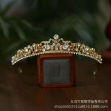 新娘皇冠头饰欧美精致婚纱礼服配饰合金满钻简约结婚头饰跨境头箍