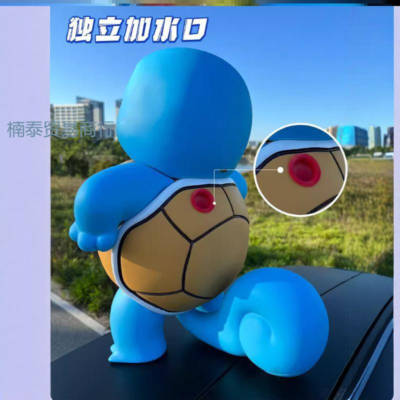 같은 지붕 장식 인형이있는 원격 제어 물 그물 빨간색 후면 펜던트 자동차 장식품은 제니 거북이를 뿌릴 수 있습니다.