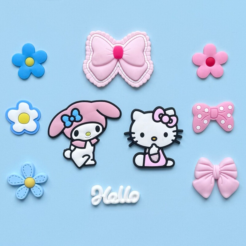 Pvc Soft Rubber Patch Cartoon Cute Melody Kt Hello Kitty Home DIY Materials Trash Can Phone Case Accessories Pvc Soft Rubber Patch Cartoon Cute Melody Kt Hello Kitty Home DIY Materials Trash Can Phone Case Accessories