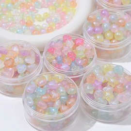 夏季新款幻彩糖果色人鱼姬直孔圆珠 手工diy手链项链星星配件散珠