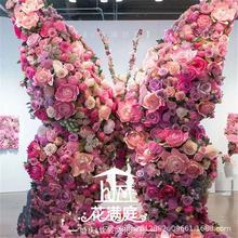 网红玫瑰花墙巨型蝴蝶玫瑰花海原创莫奈花园情人节日拍照打卡布置