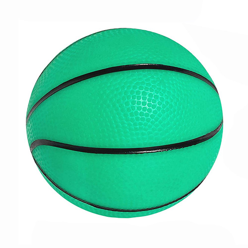 Cross-border hot sale 15CM green luminous basketball PVC inflatable self-luminous night powder elastic ball children's toy leather ball