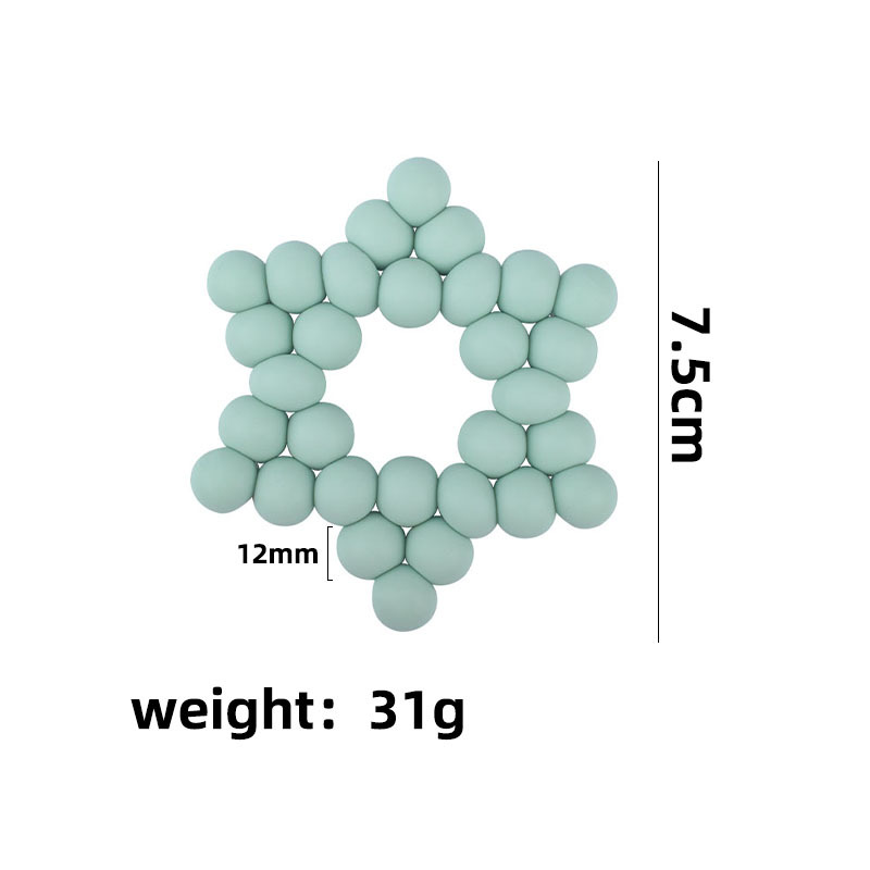 Nuevos suministros para bebés DIY creativo cuentas de silicona mordedura de pegamento dientes de bebé pulido palo estrella de seis puntas juguete mordedor