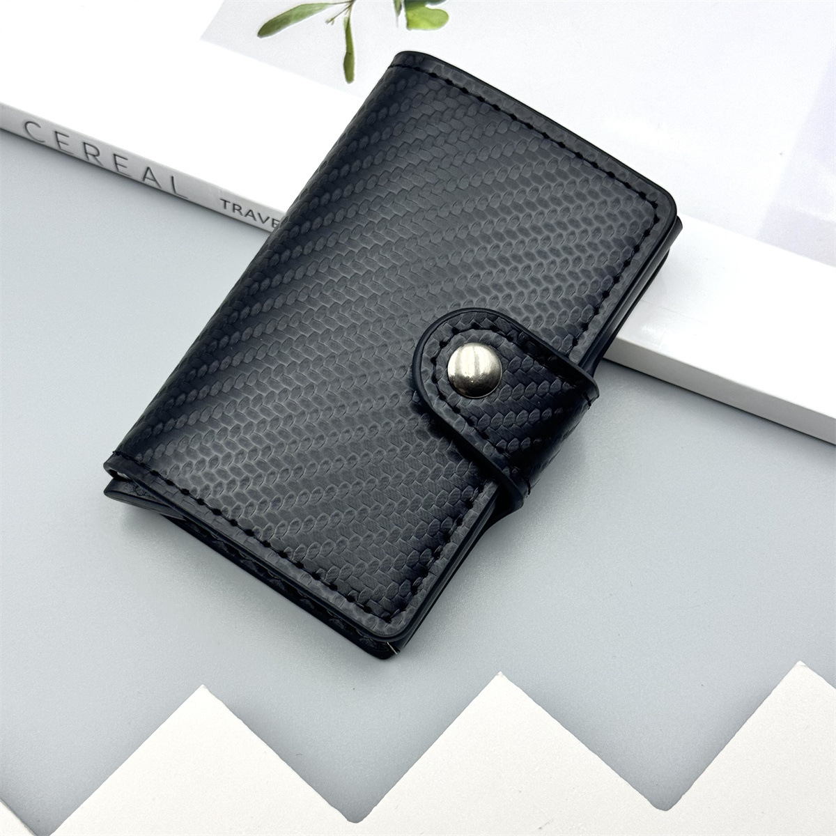 Bolsas de tarjetas de alto valor de carbono soldado de aluminio de alta calidad cartera de hombre antirrobo cepillo anti-damagnetismo en stock