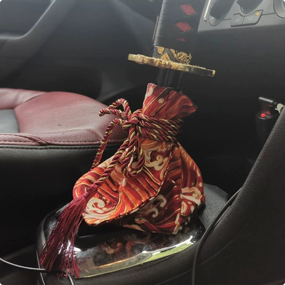 Sürətlər qutusu və əl tormozu başlıqları, Car decoration and wind gear - pure-cotton-bronzing-cloth-upgrade-large-size-22mm-20mm-wave-red