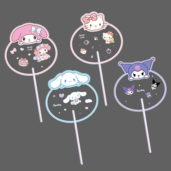 Cartoon cute matte handheld plastic summer round fan for students