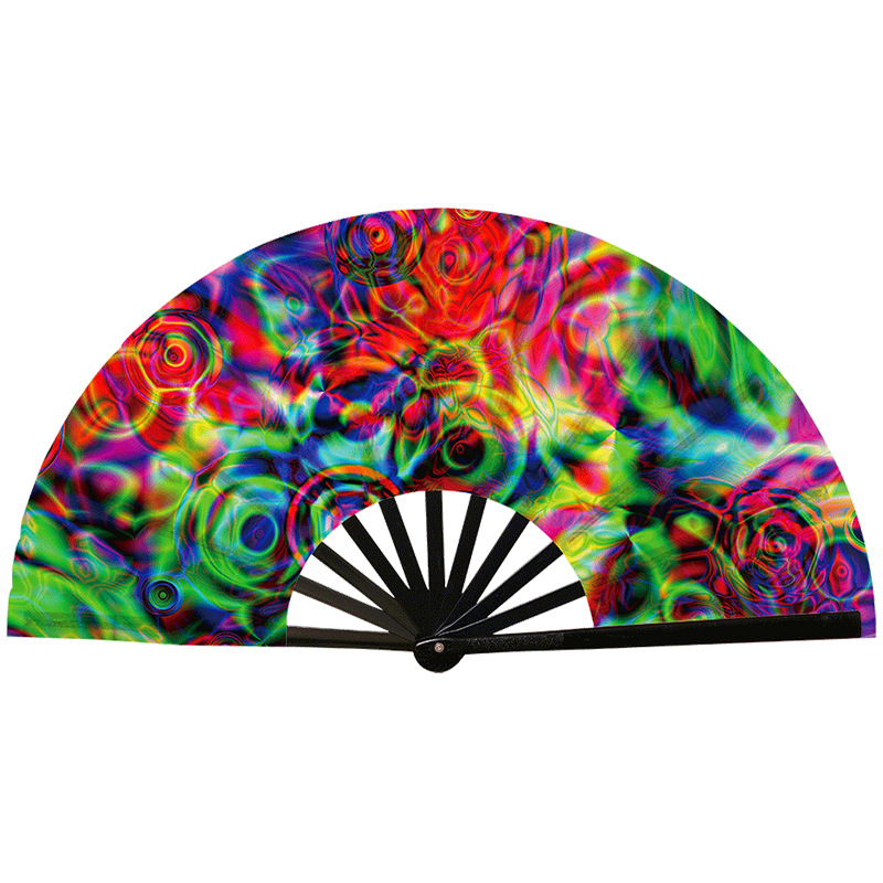 Abanico Plegable de Kung Fu de Plástico, Colorido, para Conciertos y Fiestas