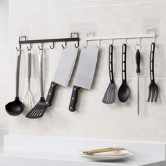 Stainless steel hooks, traceless, punch-free, strong adhesive hooks, kitchen utensils, towels, stainless steel row hooks