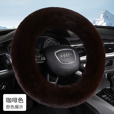 Steering wheel cover: Steering Wheel Cover Winter Warm - brown-38cm