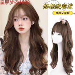 偽頭女性ロング巻き毛ウェーブエア前髪丸顔ネット有名人ロングヘアロリータふわふわナチュラルシミュレーションヘッドギア