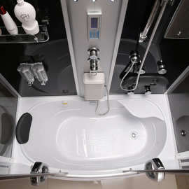 6B76浴室蒸汽房按摩冲浪长方形整体淋浴房带浴缸一体式卫生间家用