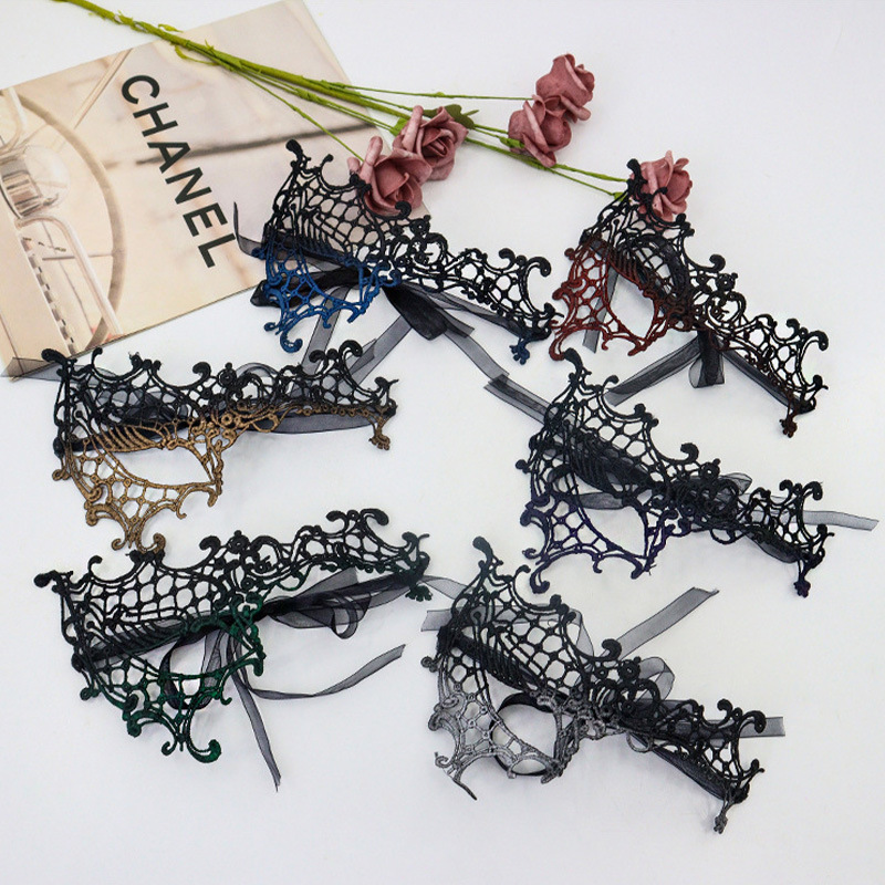 Ventas transfronterizas de encaje sexy de un solo ojo máscara de media cara fiesta máscara de ojos sexy espectáculo de cine y televisión accesorios de vestuario