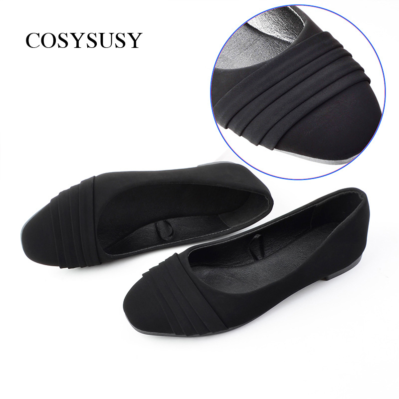 2025 New Model Women's Square-Toed Flat For Cross-Border Trade, Black Commuting Loafers, All-Season Casual Large-Size_vogvips.com