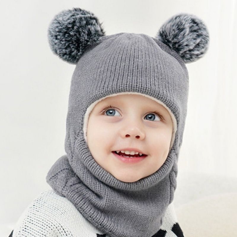 Gorro Integrado con Bufanda para Niños, Poliéster, Cubre Cuello, Térmico y Cortavientos, para Invierno image 9