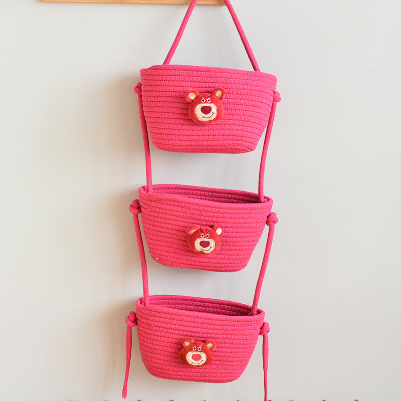 クリスマスツリー三段物置棚寝室客間装飾バスケットかわいい手作りバスケット玄関掛け収納バスケット