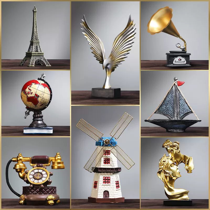 酒柜装柜品摆件现代复古家居客厅电视柜创意工艺品办公室店铺摆设