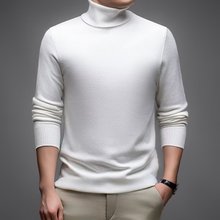 2024新款秋冬季新款加厚保暖半高领男士休闲内搭针织衫打底衫毛衣