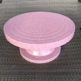 能发30厘米 塑钢 粉色糤点 蛋糕转台 泥塑云台 裱花台