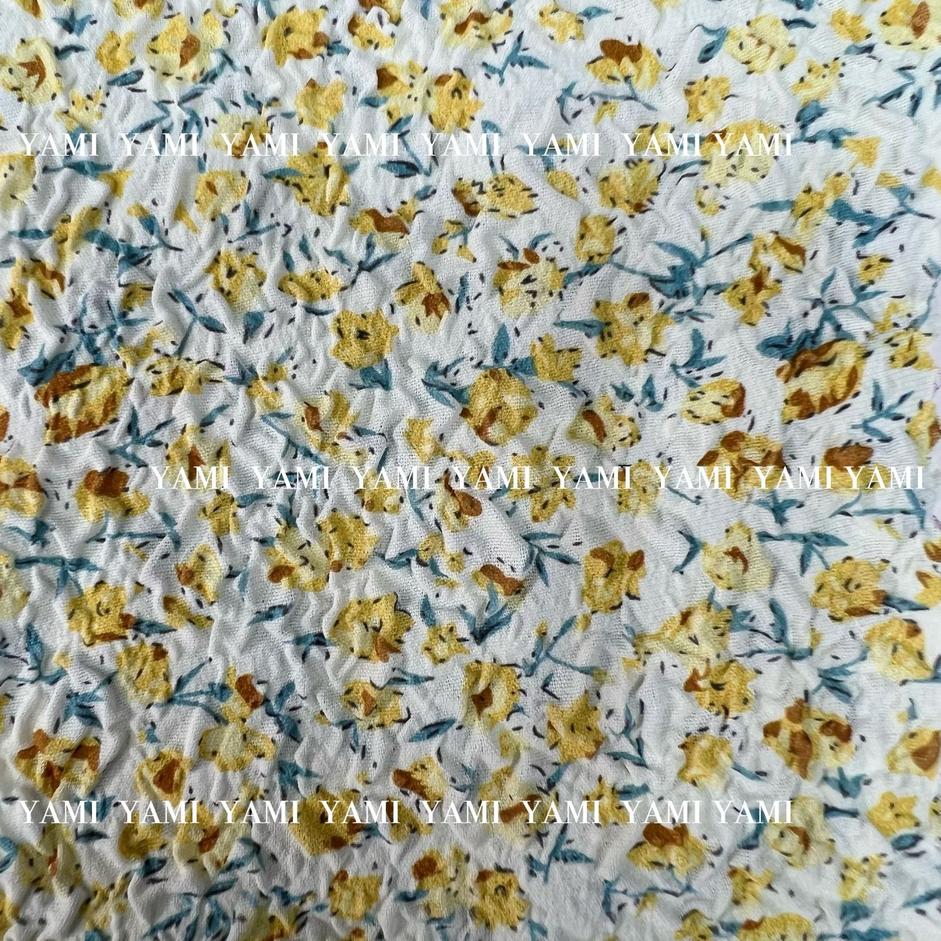 Suministro directo de fábrica burbuja crepé tela de impresión pequeña floral verano vestido camisa de impresión jacquard poliéster