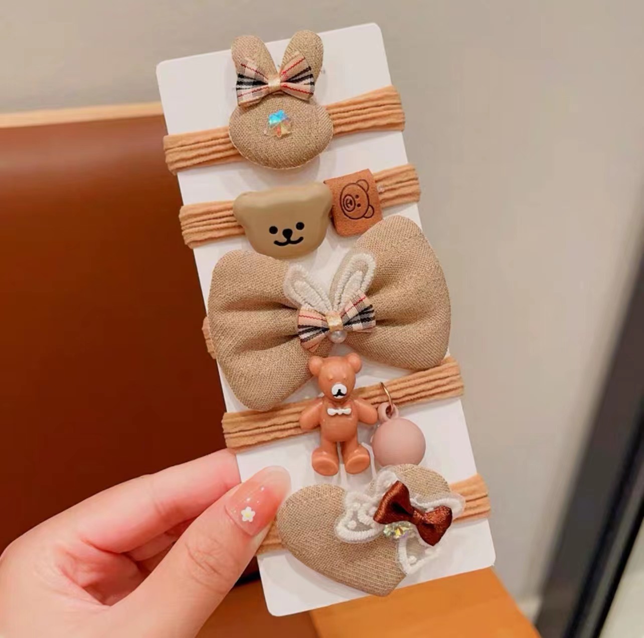 Coleteros para Niñas Color Café con Leche para Primavera y Verano, para Atar Coletas Altas, Accesorios para el Cabello que No Dañan el Cabello, Venta al por Mayor para Niñas