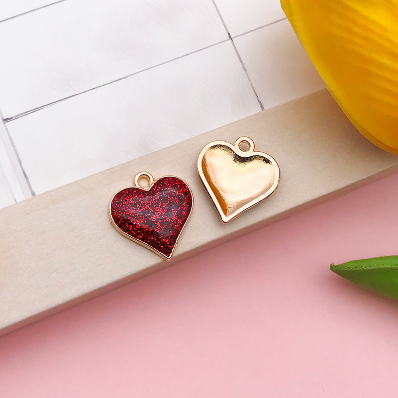Colgante de corazón con gota de aceite, accesorios de joyería DIY