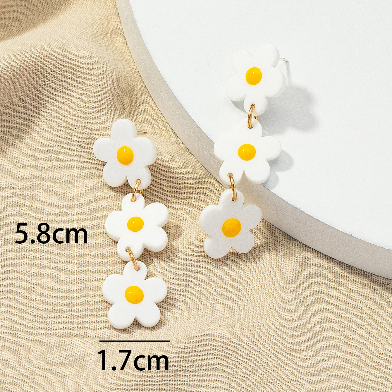 Acrylic Flower Fashion Long Earrings One Pair Wholesale Jewelry Nihaojewelry display picture 2