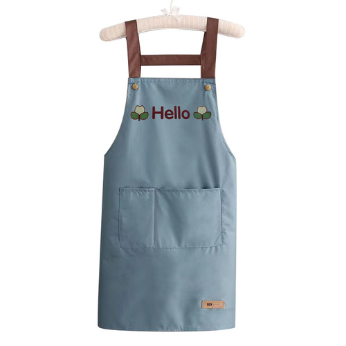 Apron waterproof and oil-proof with printed LOGO, waist apron for street stalls, kitchen anti-stain, nail salon, catering, unisex workwear, wholesale
