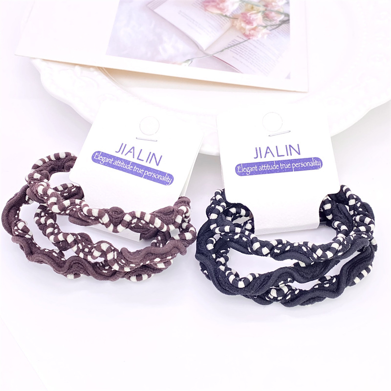 Estilo coreano básico de dos colores trenza pelo cuerda pequeña etiqueta clara accesorios para el pelo 3 Tarjeta de uñas chica cabeza cuerda 2 Yuan tienda suministro