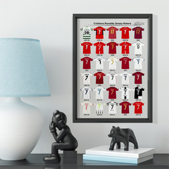 T9J5批發C羅職業生涯800球紀錄實木裝飾相框照片牆桌擺掛框擺件酒