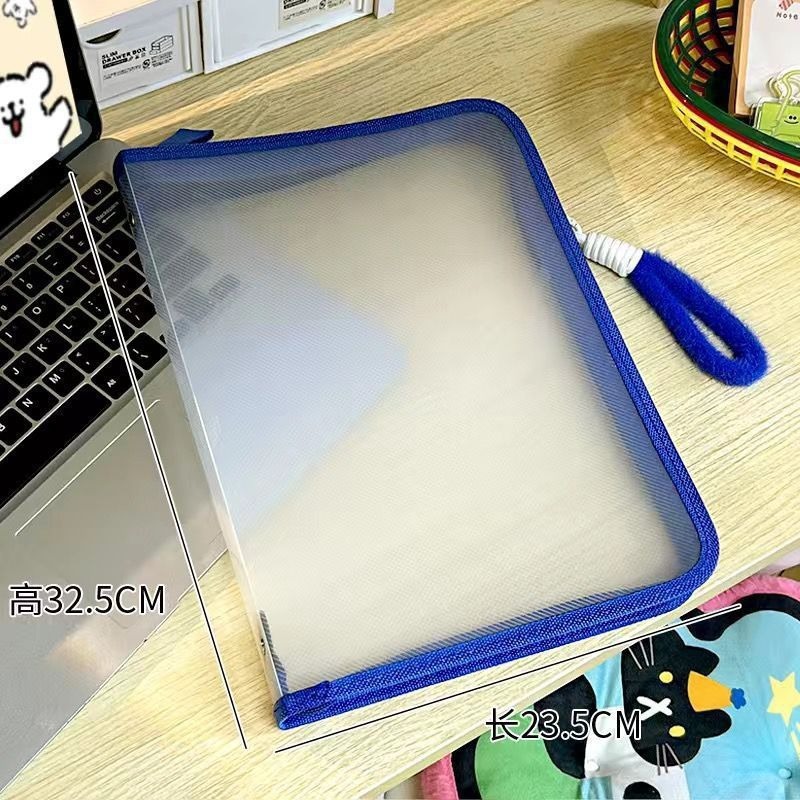 Bolsa de almacenamiento azul + mango de peluche