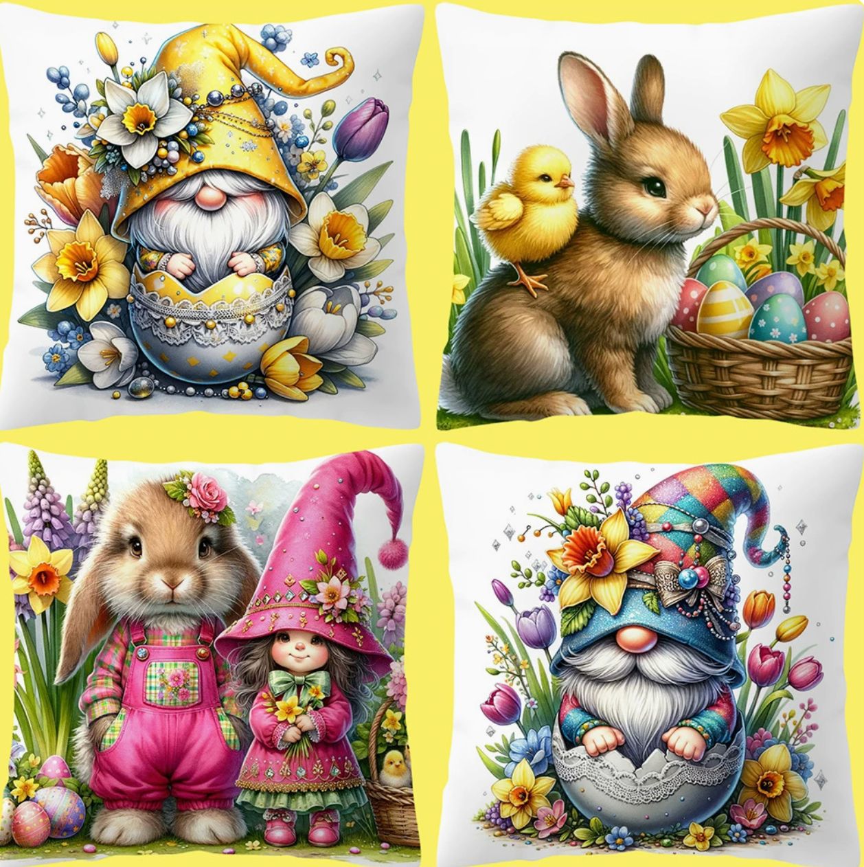 Huevo de Pascua Camión Impresión Funda de almohada Conejo transfronterizo Decoración de vacaciones Hogar Sofá Funda de almohada Funda de cojín