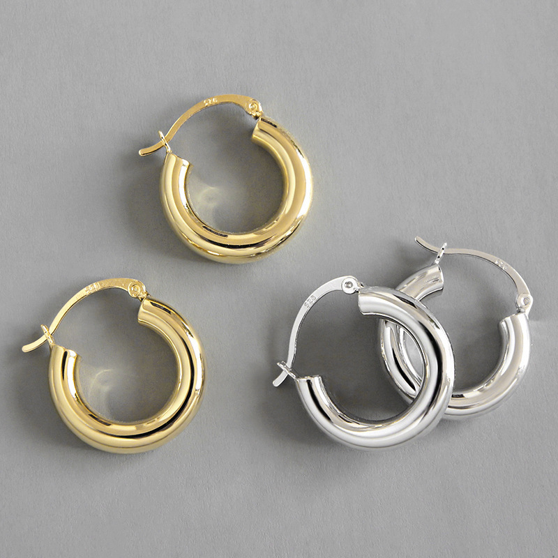 Fashion Geometric C-shaped Semi-circular Arc Copper Ear Buckle display picture 2