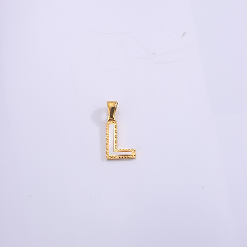 Nuevo caliente 26 letras inglesas collar pulsera colgante de acero titanio personalidad letras goteando accesorios colgante