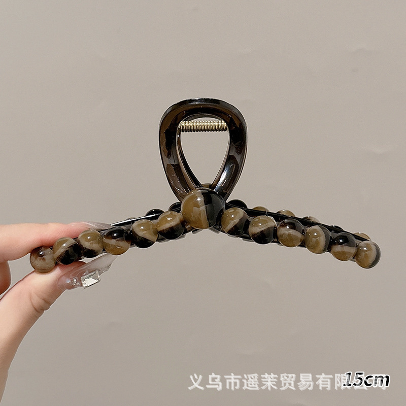 轻奢高端水晶大号抓夹鲨鱼夹女时尚百搭后脑勺盘发夹新款发抓头饰|undefined