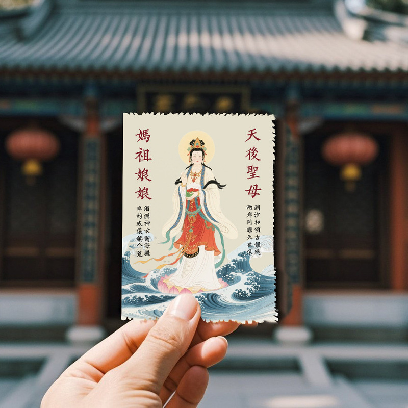 妈祖開韵手工创意贴逢考必过招财桃花好运连连文创中国风手机贴纸|undefined