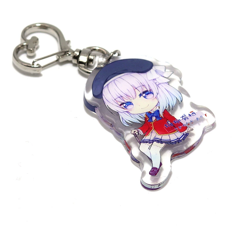 Acrylic creative cartoon keychain, pendant for keys, custom-made