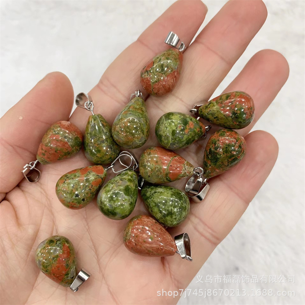 13*18mm ronda gota de agua colgante amatista natural Ojo de Tigre colgante de Piedra DIY pendientes collar de accesorios de la joyería al por mayor