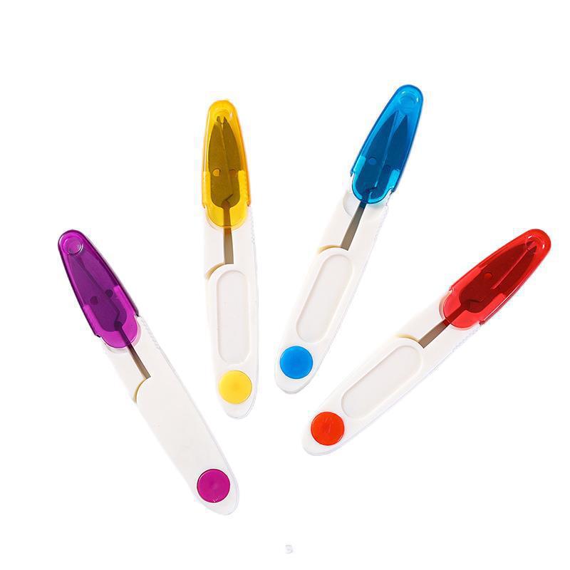 Venta al por mayor tijeras pequeñas con tapa tijeras de artes de pesca tijeras de hilo tijeras U tijeras de cuero de plomo hilo doméstico tijeras multifuncionales