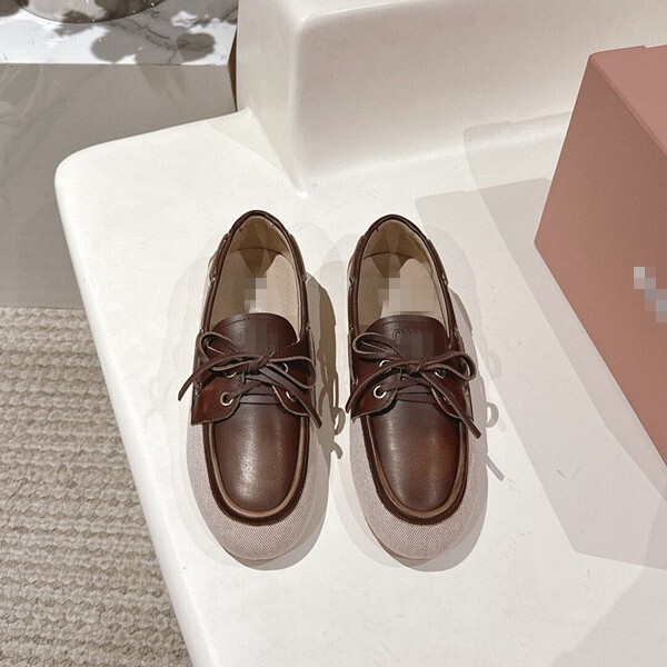M's Brogue Lace-Up Genuine Leather Ballet Loafers Casual Fashion Color Matching Women's Beanie Shoes Flat Shoe M's Brogue Lace-Up Genuine Leather Ballet Loafers Casual Fashion Color Matching Women's Beanie Shoes Flat Shoe