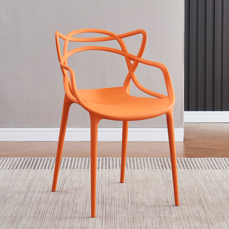 Silla de comedor nórdica red silla de maquillaje silla de plástico moderna silla simple silla de gato plástico casero taburetes apilables