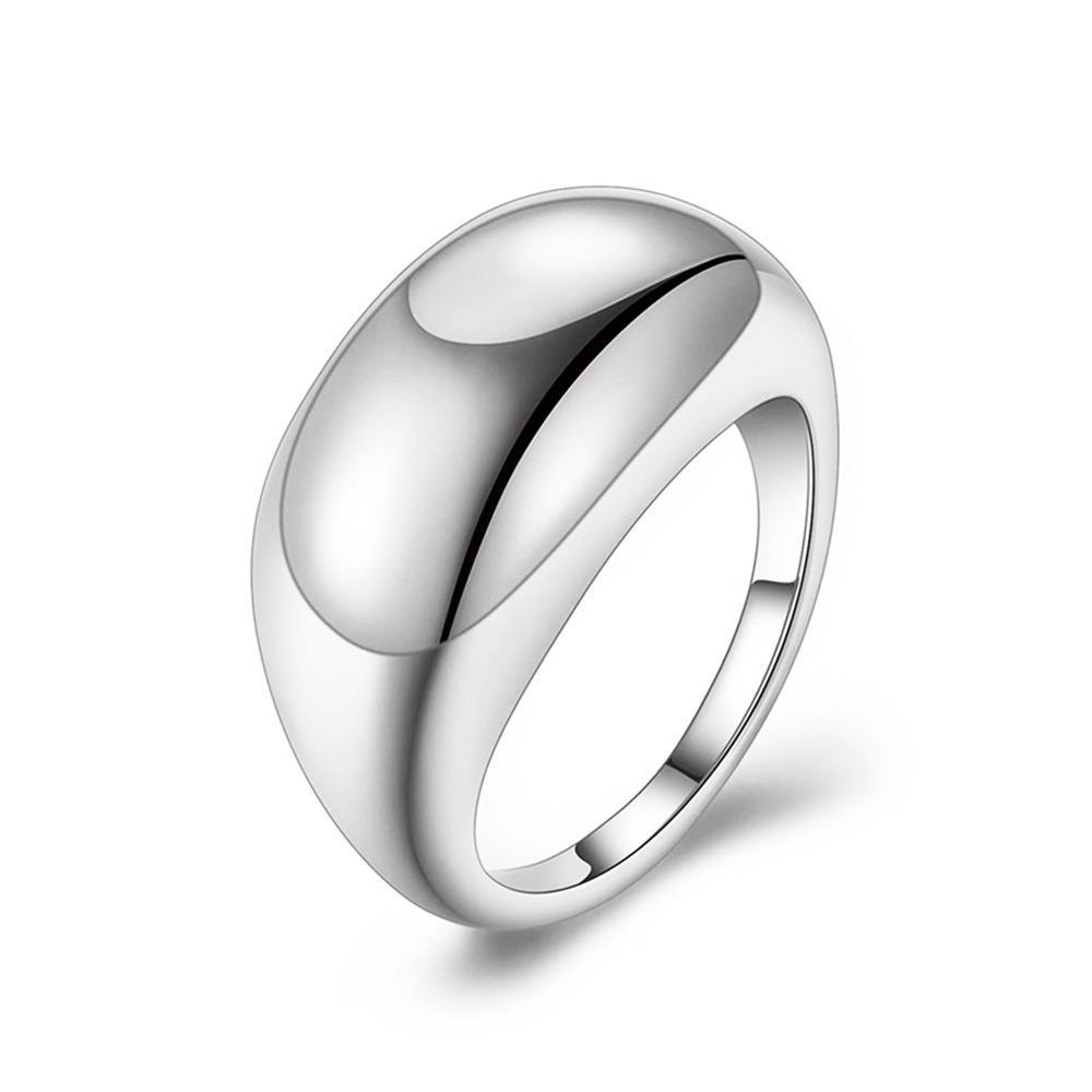 Cross-Border New Arrival Glossy Ring European and American Fashion Minimalist Metal Geometry Ring Ri