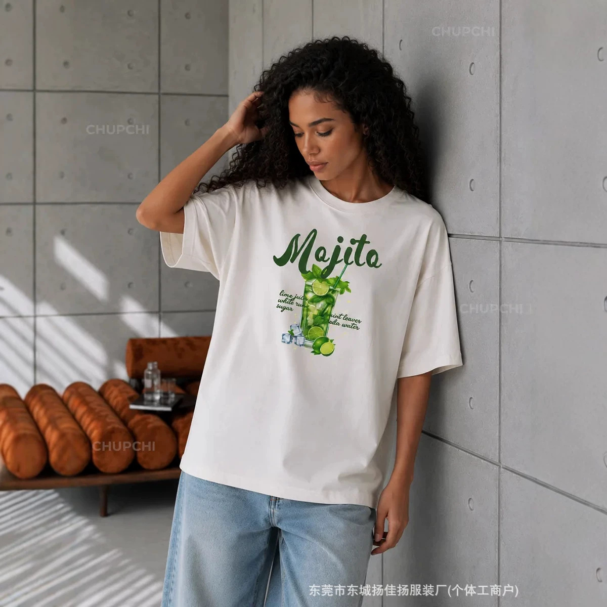 American-Style Comfortable Youthful Green Lemon Print 2026 Summer New 100% Pure Cotton Short-Sleeve Foreign Trade Body-Covering T-Shirt