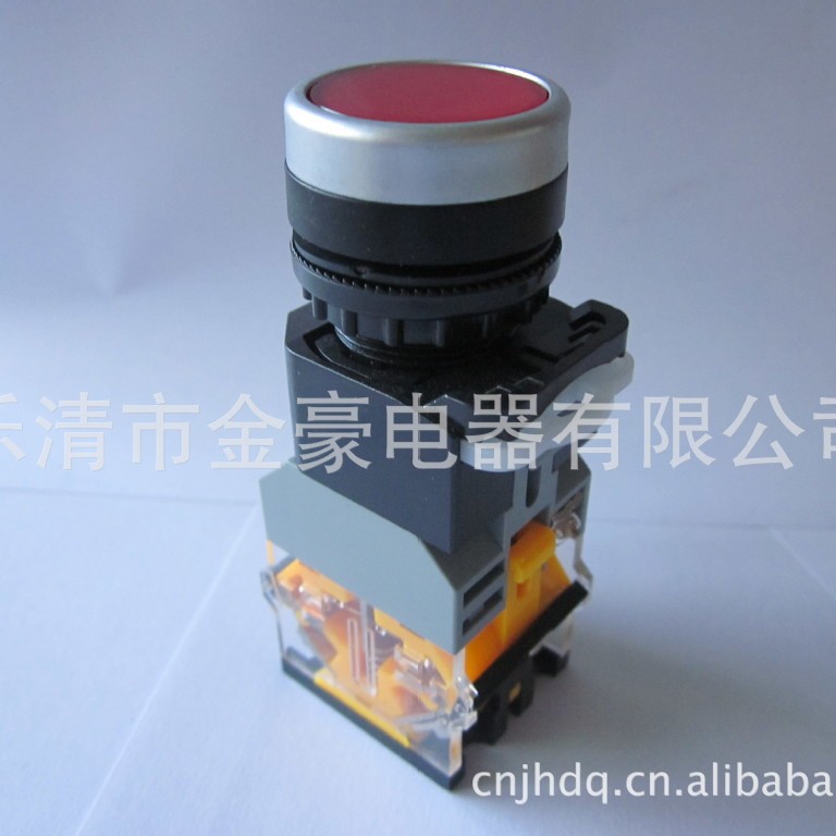 京豪按钮LAY16 LA38-11DT带灯自锁按钮开关 22MM 红绿黄220V 24V