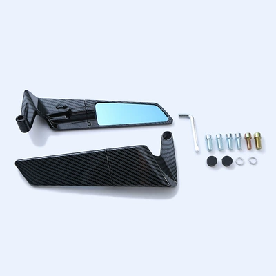 Motorcycle Rearview Mirror Street Car – Motorcycle rearview mirror - fixed-wing-rearview-mirror-carbon-fiber-large-blue-mirror