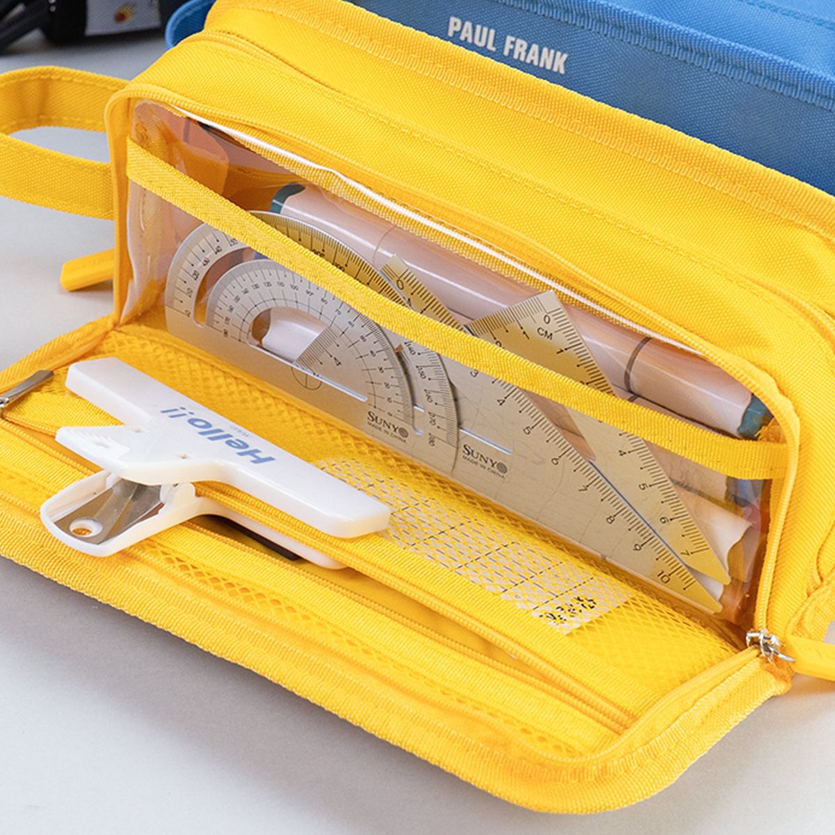 Bigmouth Monkey PC004 gran capacidad multicapa multifuncional bolsas de bolígrafo para estudiantes de primaria bolsas de papel