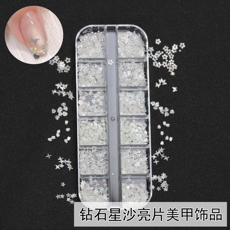 Trendy Glitter Star Sand Nail Art Sequins DIY Diamond Large Butterfly Glitter Powder Five-Pointed Star Sugar Crushed Diamond Decorations Trendy Glitter Star Sand Nail Art Sequins DIY Diamond Large Butterfly Glitter Powder Five-Pointed Star Sugar Crushed Diamond Decorations