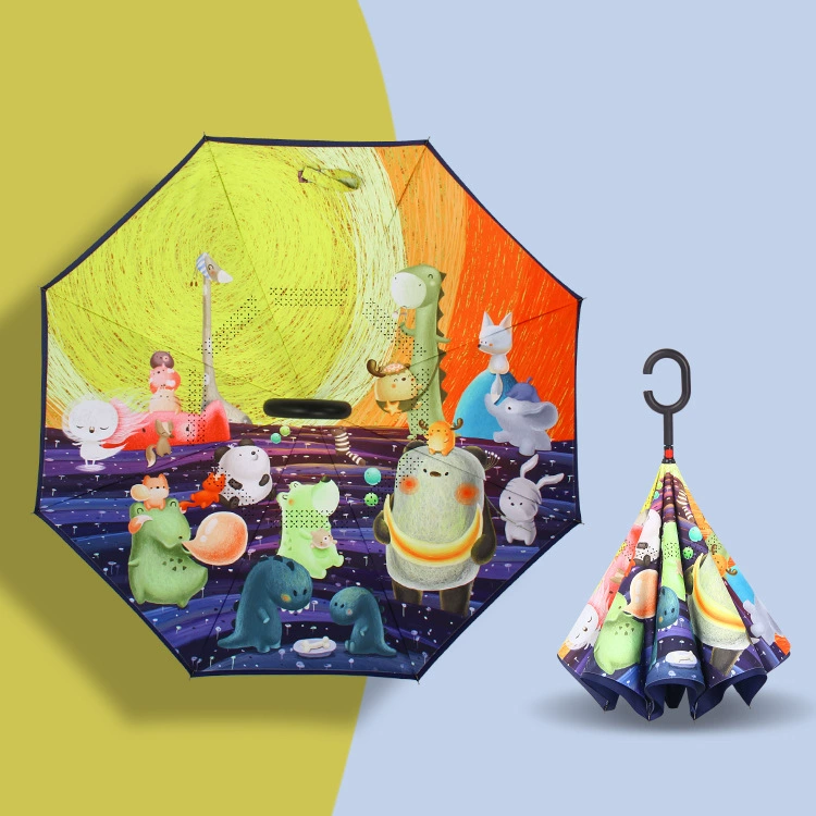 Children's cartoon handle, umbrella for students, custom-made